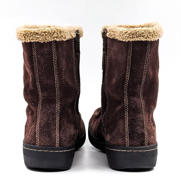 Timberland Women Winnicut Dark Brown Leather Faux Fur Lined Winter Boots size 8 - Picture 9 of 12